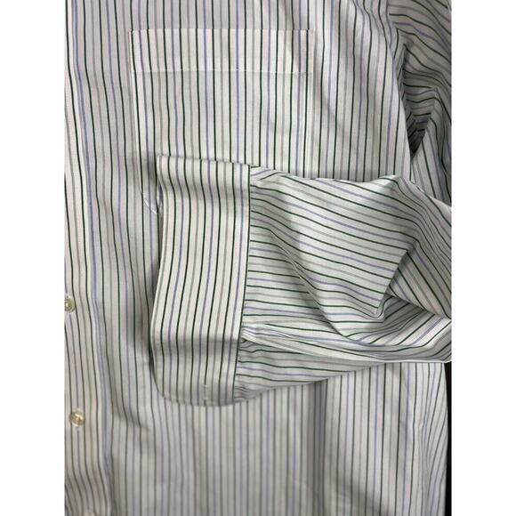 Brooks Brothers Dress Shirt 16.5-2/3 346 Non Iron long sleeve Blue Green - Picture 2 of 4